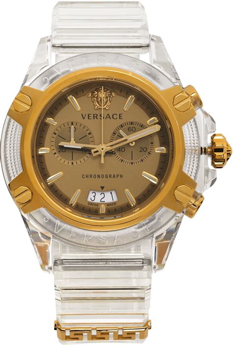 versace men's watch silver and gold|silver versace watch men.